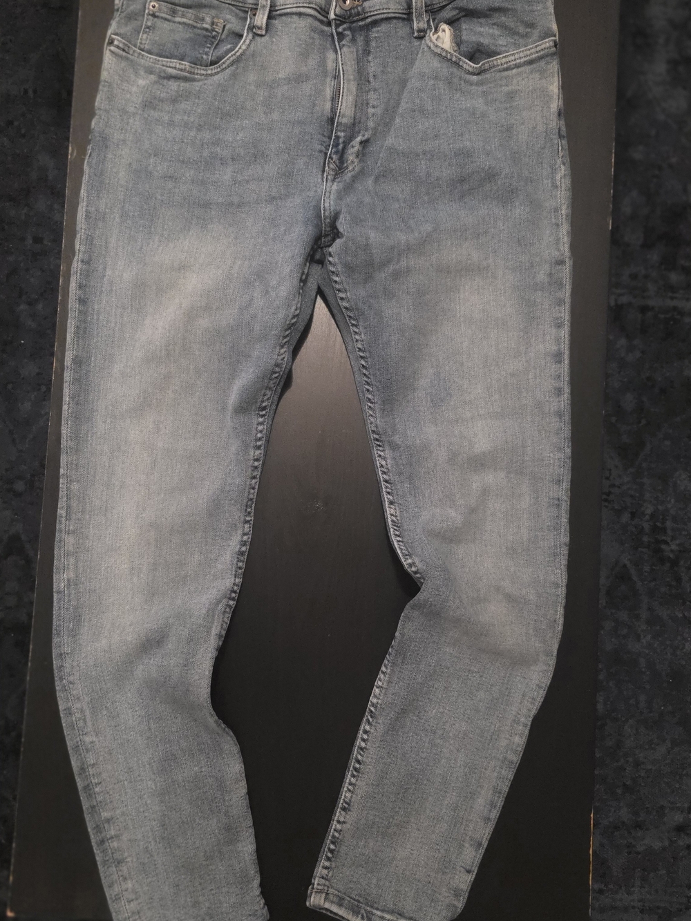 Zara Men's Skinny Cropped Jeans in Faded Blue Wash